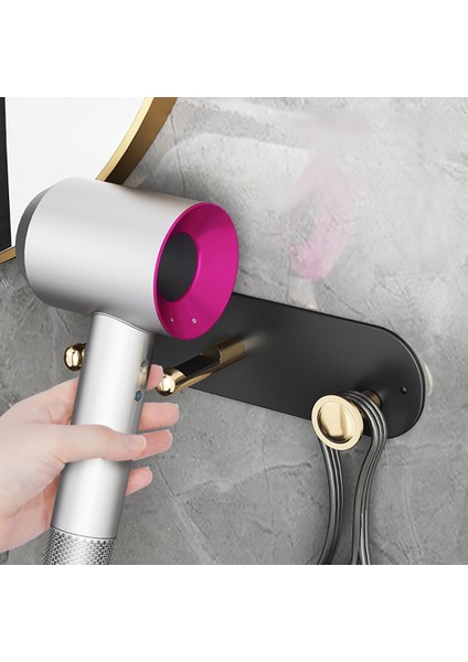 Banyo Dyson Saç Kurutma Makinesi Raf Banyo Vanity Duvar Asılı  Yumruk Depolama Raf Saç Kurutma Makinesi Asılı Raf  (Yurt Dışından)