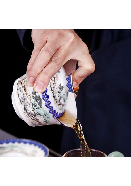 Jingdezhen Seramik Çay Tureen Mavi ve Beyaz Porselen Büyük Çay Kase Çay Bardağı Çay Töreni Aksesuarları Gaiwan | Çay Tureen (Yurt Dışından) fırsatları