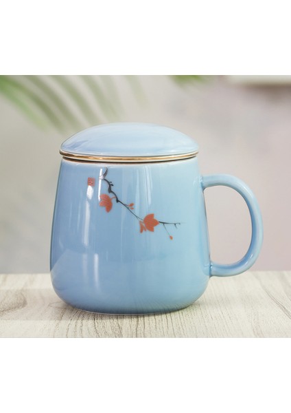 Seramik Filtre Çay Kılıfı Basit Büyük Kapasiteli Çift Drinkware Ev Kahve Kupa Kapaklı Porselen Ofis Çay Ayırma Kupası | Teacups (Aomei) (Yurt Dışından)