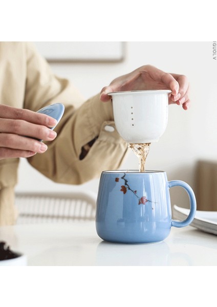 Seramik Filtre Çay Kılıfı Basit Büyük Kapasiteli Çift Drinkware Ev Kahve Kupa Kapaklı Porselen Ofis Çay Ayırma Kupası | Teacups (Aomei) (Yurt Dışından) modelleri