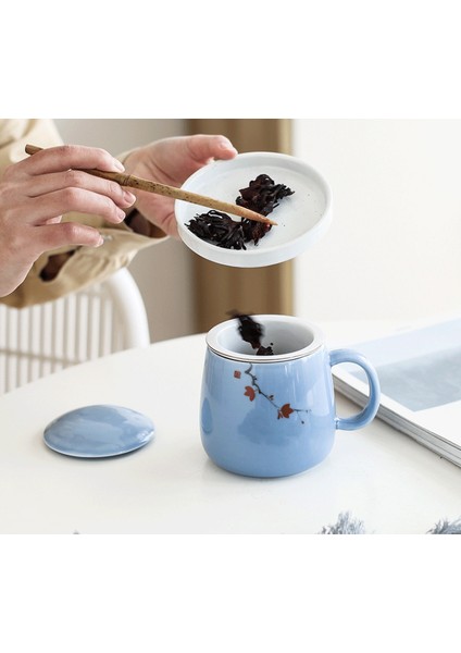 Seramik Filtre Çay Kılıfı Basit Büyük Kapasiteli Çift Drinkware Ev Kahve Kupa Kapaklı Porselen Ofis Çay Ayırma Kupası | Teacups (Aomei) (Yurt Dışından) fırsatları