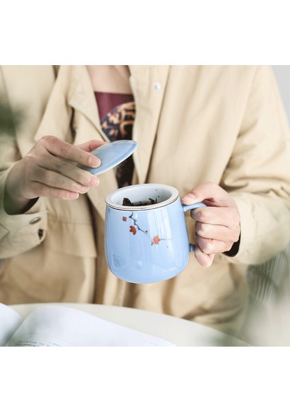 Seramik Filtre Çay Kılıfı Basit Büyük Kapasiteli Çift Drinkware Ev Kahve Kupa Kapaklı Porselen Ofis Çay Ayırma Kupası | Teacups (Aomei) (Yurt Dışından) indirimleri