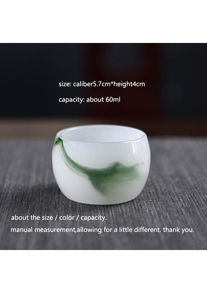 Çay Kase Beyaz Yeşim Porselen Çay Fincanı 50 ml 60 ml Çay Fincanı Çin Kung Fu Çay Seti Teaware Usta Çay Kaseler Puer Cups Koleksiyon | Teacups (Yurt Dışından)