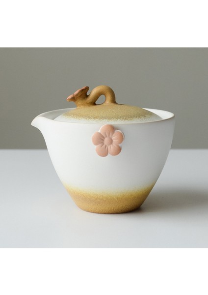 Yaratıcı Seramik Bir Pot ve Iki Bardak Seyahat Taşınabilir Çay Seti Hızlı Misafir Kupası ile Erik Çiçeği Kapak Evin Öğleden Sonnası Çay Setgift | Teaware Setleri (Yurt Dışından)
