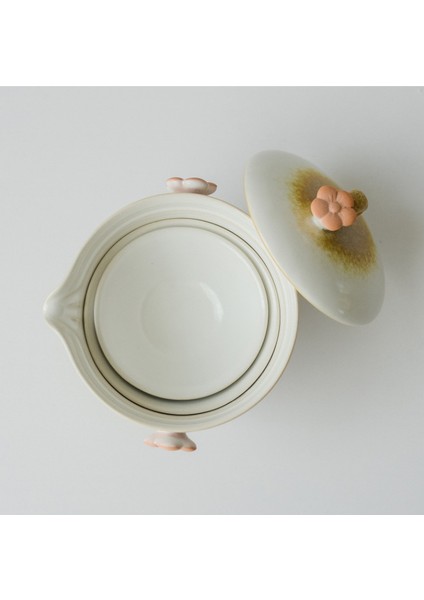 Yaratıcı Seramik Bir Pot ve Iki Bardak Seyahat Taşınabilir Çay Seti Hızlı Misafir Kupası ile Erik Çiçeği Kapak Evin Öğleden Sonnası Çay Setgift | Teaware Setleri (Yurt Dışından) modelleri