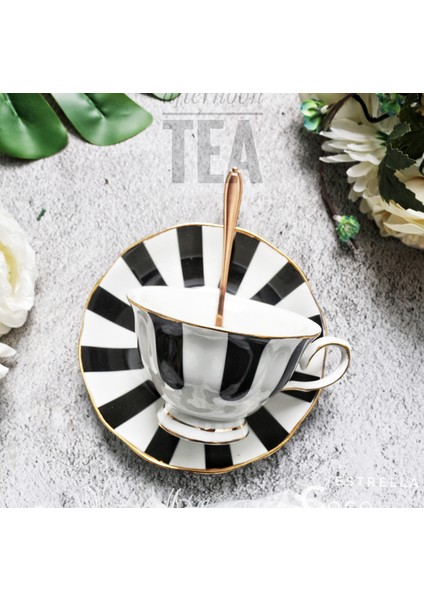 860 ml Çay Seti Çaydanlıklar Kemik Porselen Dalga Noktası Şerit El Boyalı Altın Pot Yaratıcı Cezve Basit Su Isıtıcısı | Teaware Setleri (Yurt Dışından)