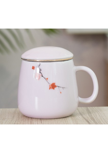 Seramik Filtre Çay Kılıfı Basit Büyük Kapasiteli Çift Drinkware Ev Kahve Kupa Kapaklı Porselen Ofis Çay Ayırma Kupası | Teacups (Aomei) (Yurt Dışından)