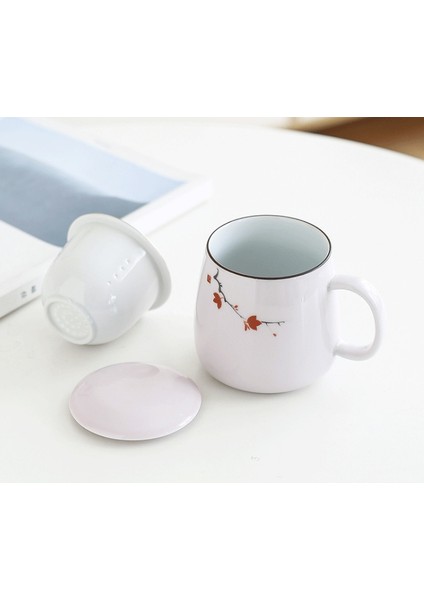 Seramik Filtre Çay Kılıfı Basit Büyük Kapasiteli Çift Drinkware Ev Kahve Kupa Kapaklı Porselen Ofis Çay Ayırma Kupası | Teacups (Aomei) (Yurt Dışından) fırsatları