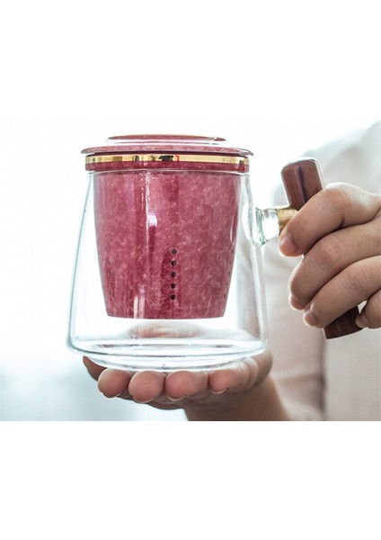 Sanlindou Isıya Dayanıklı Cam Filtreli Cam Çay Demliği - Kırmızı (Yurt Dışından) indirimleri