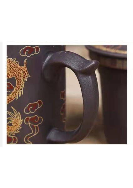 El Yapımı Yixing Ejderha / Güzellik Mor Kil Çay Kupa Kapak ve Çay ile Demlik Çay Bardağı Ofis Su Kupası Hediye Kupa Drinkware | Teacups (Yurt Dışından)