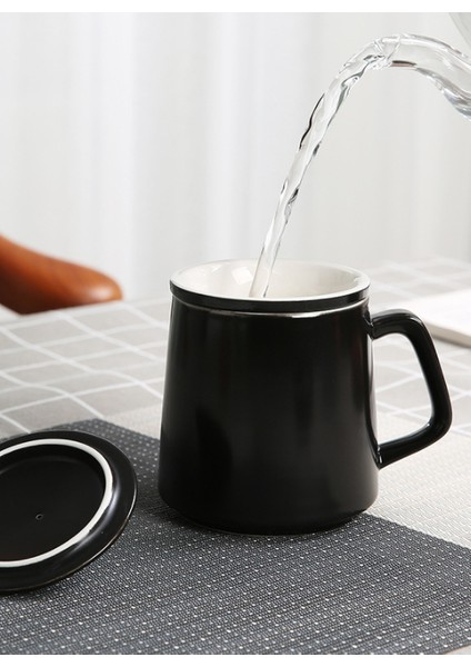 Çin Tarzı Manzara Seramik Kupa Erkek Kapaklı Filtre Ofis Çay Çift Fincan Mürekkep Çay Bardağı (Yurt Dışından)