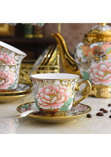 Avrupa Yüksek Dereceli Çay Seti, Seramik Kahve Fincanı Seti, Kokulu Çay, Ingiliz Çay, Yaratıcı Ev Oturma Odası Fincan Kahve | Çay Fincanı (Yurt Dışından)