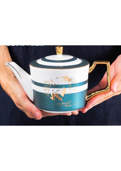 Nordic Çay Seti Ingilizce Lüks Seramik Kupası Çay Çay Seti Porselen Çay Su Isıtıcısı Jogo De Xicaras Drinkware EF60CJ | Teaware Setleri (Yurt Dışından)