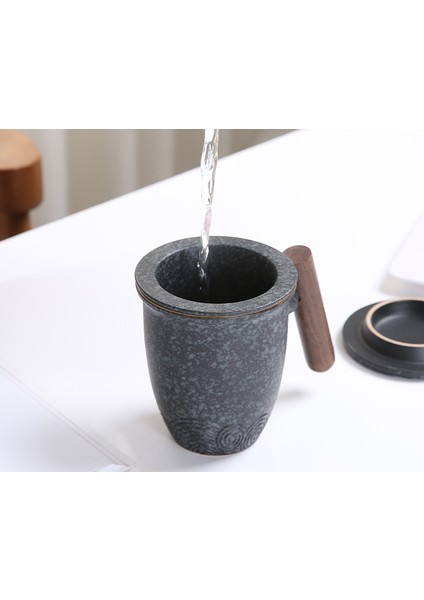 Kapak Çay ve Su Ayırma ile Seramik Kupa Filtre Çay Bardağı Kahve Fincanı Kişisel Fincan Iş Hediye Fincan (Yurt Dışından)