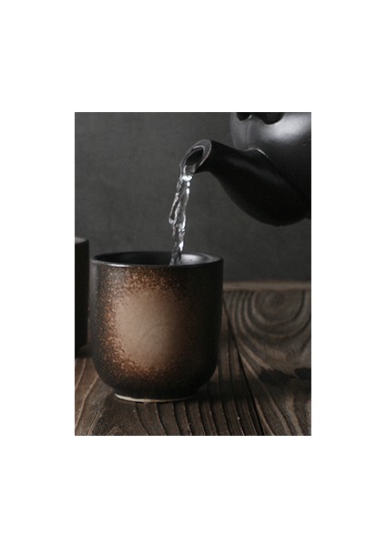 El Yapımı Porselen Çay Bardağı 230 ml Retro Zen Japon Seramik Çay Bardak Yaratıcı Minimalist Kaffeetasse Ev Teaware DA60CB | (Yurt Dışından)