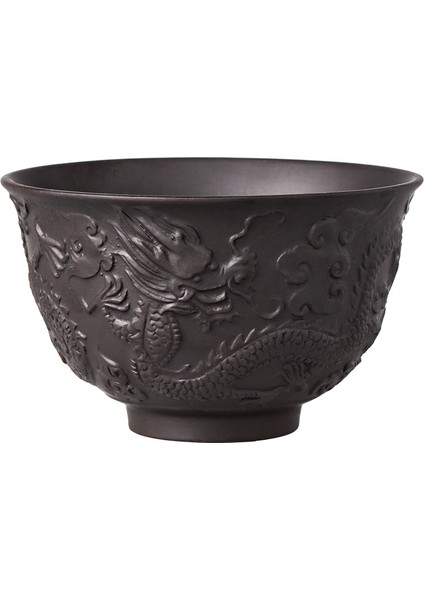 Büyük Yixing Zisha Kabartmalı Çay Bardağı Zhu Ni Teacup Büyük Ağız Tam El Yapımı Cevher Çay Kupası Tek Fincan 230ML Master Cup | Teacups (Siyah) (Yurt Dışından)