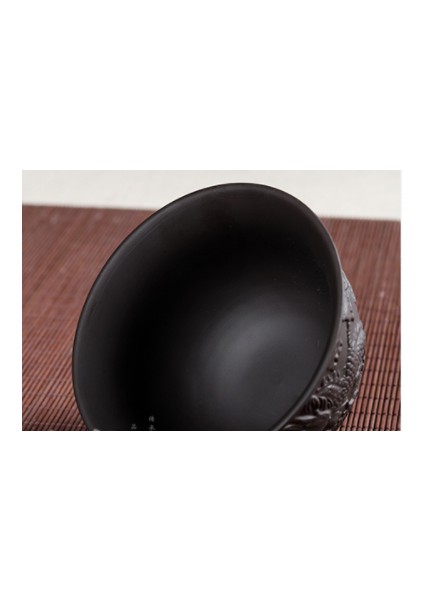 Büyük Yixing Zisha Kabartmalı Çay Bardağı Zhu Ni Teacup Büyük Ağız Tam El Yapımı Cevher Çay Kupası Tek Fincan 230ML Master Cup | Teacups (Siyah) (Yurt Dışından)
