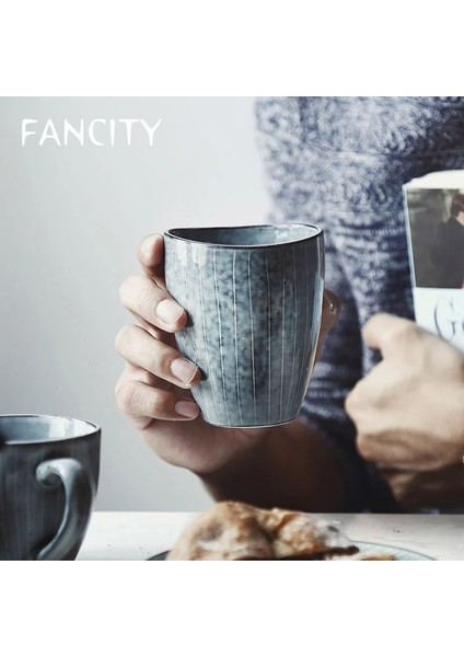 Retro Kupa Nordic Ins Büyük Kapasiteli Su Kupası Japon Kahve Fincanı Ev Seramik Kupası (Yurt Dışından) indirimleri