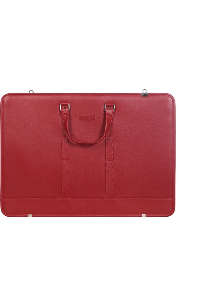 Deri Körüklü Proje Resim Çantası 40 x 55 cm Kırmızı