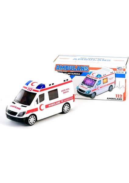 Pilli 3D Işıklı ve Sesli Ambulans