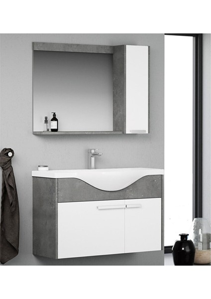 Banyo Dolabı Lapis Life Retro Gümüş 80 cm fiyatları