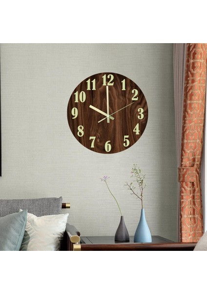Koyu Sessiz Kapalı Aydınlık Dekor Duvar Saati Glow Büyük Modern 12 Inç A fiyatları