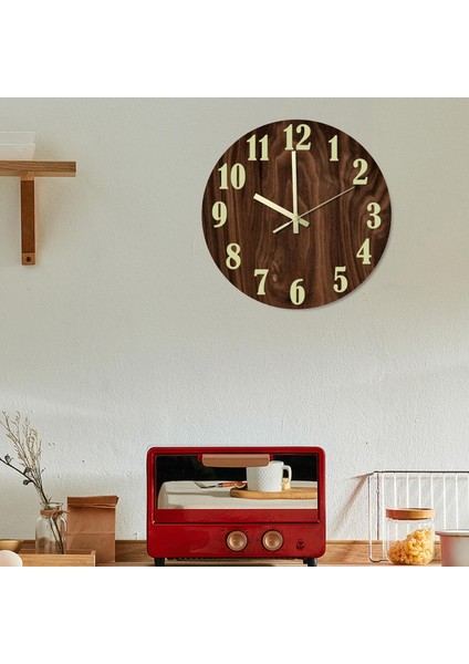 Koyu Sessiz Kapalı Aydınlık Dekor Duvar Saati Glow Büyük Modern 12 Inç A indirimleri