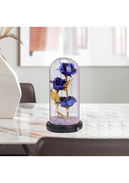 LED Işık Hediyeler ile Cam Kubbe Içinde Güzellik ve Canavar Gül Çiçek Kız Kırmızı