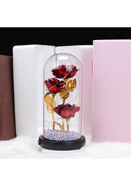 LED Işık Hediyeler ile Cam Kubbe Içinde Güzellik ve Canavar Gül Çiçek Kız Kırmızı modelleri
