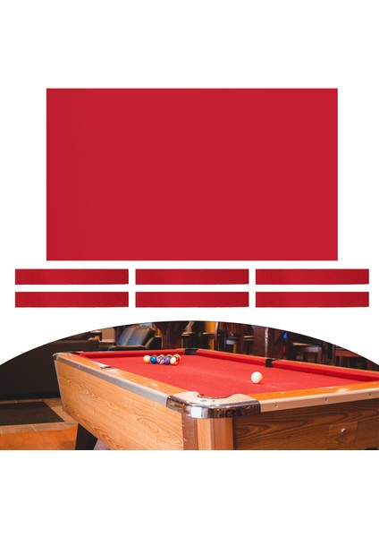 8 Ft Yün Karışımı Bilardo Havuzu Masa Örtüsü Snooker Masa Aksesuarı Kırmızı Keçe