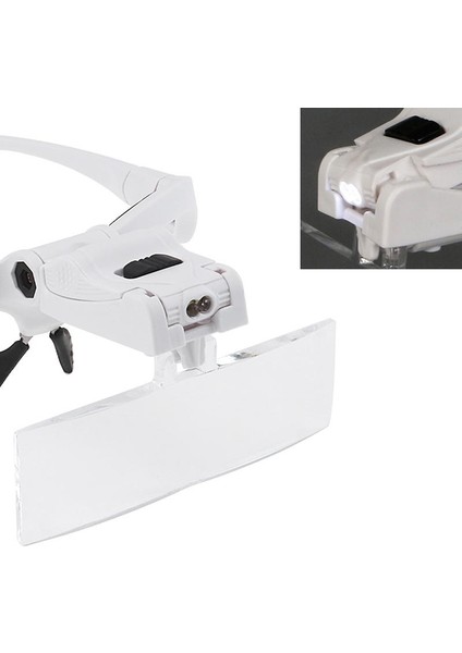 LED Işıkları ile Kafa Gözlük Büyüteç Değiştirilebilir Lens Lens 1x / 1.5x / 2x / 2.5x / 3.5x modelleri