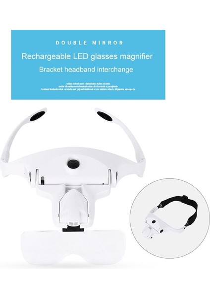 3.5x Ayarlanabilir Şarj Edilebilir Kafa Bandı Gözlük Büyüteç fırsatları