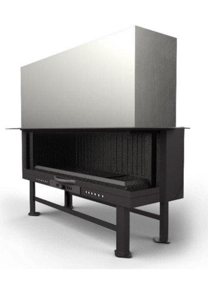 Asansörlü Çelik Şömine Haznesi Sağ Açık 100 Lük