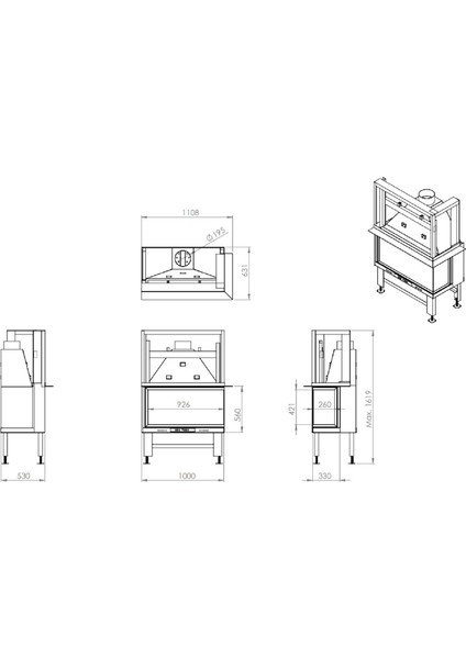 Asansörlü Çelik Şömine Haznesi Sağ Açık 100 Lük modelleri