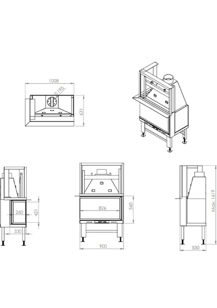 Asansörlü Çelik Şömine Haznesi Sol Açık 90 Lık fırsatları