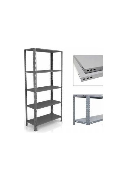 Uzman Grup Raf Çelik Raf-5 Raflı 2metre 43X93 Çelik Raf-Depo Rafı - Dosya Dolabı - Kiler Rafı - Kiler Dolabı - Evrak Rafı