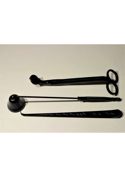 Mum Bakım Seti Fitil Mum Makası Söndürücü Siyah Metal 3'lü Set fiyatları