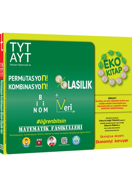 Kampüs TYT - AYT Matematik Fasikülleri-Permütasyon, Kombinasyon, Olasılık, Binom, Veri Eko