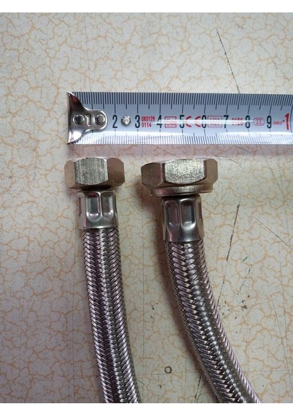 70 cm 3/4x1/2 Kalın Çelik Örgülü Bağlantı Hortumu Rekorlu 1 Ad