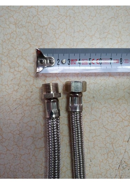 2 Adet 30 cm Klozet Çelik Örgülü Flex Bağlantı Hortumu Nipelli