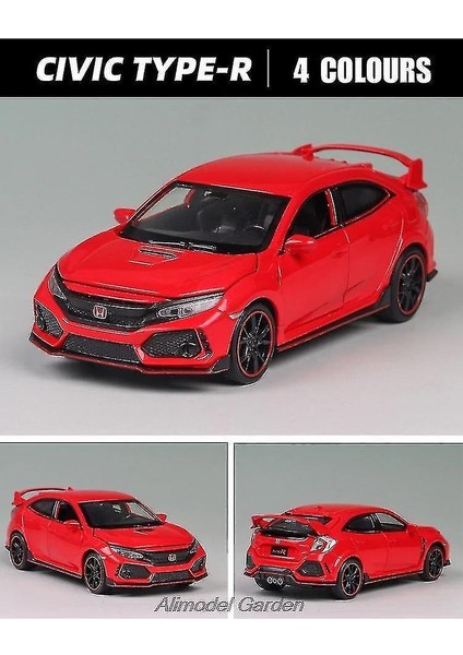 1: 32 Honda Civic Tip R Diecasts Araba Modeli (Kırmızı) (Yurt Dışından)