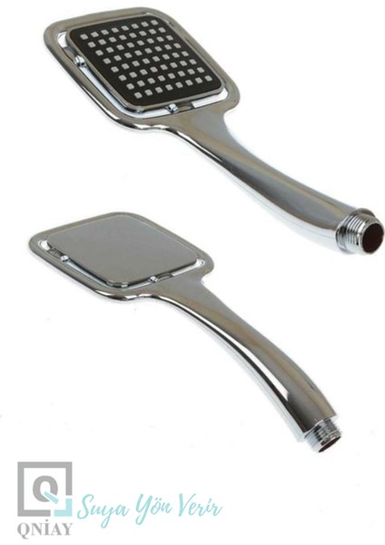 Krom Kaplama Siyah Kare Duş Başlığı 64 Delikli Black|silver