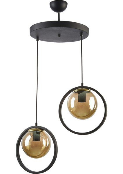 Ni̇na Modern Metal Halkalı Kapalı Camlı Iki̇li̇ Avi̇ze