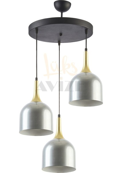 Reina Modern Tasarım Metal Başlık Sarkıt 3 Lü Avize