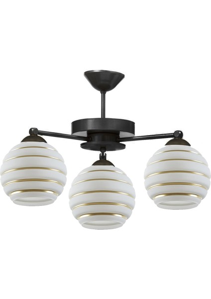 Topaç Modern Si̇yah Tasarim 2046 Camli Üçlü Avi̇ze