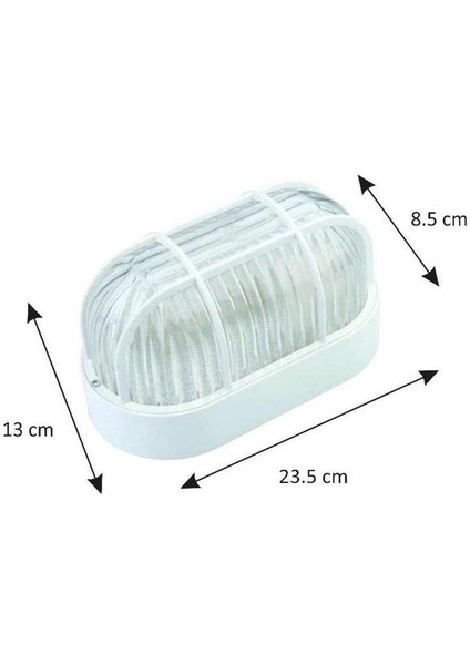 Eko Oval Kafesli Beyaz E27 Duy IP65 Duvar Aplik 22 125 000 001 01931 modelleri