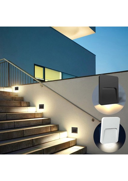 AH07-01400 2W Siyah Kasa Avva LED Duvar Armatürü 3000K Günışığı