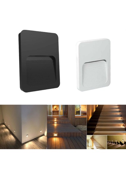 AH07-01400 2W Siyah Kasa Avva LED Duvar Armatürü 3000K Günışığı