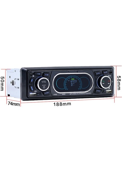 8809 Evrensel Araba 12 V Bluetooth Radyo Alıcısı Mp3 Çalar Siyah (Yurt Dışından)