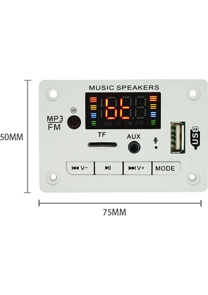 12 V Araba Ses Bluetooth Mp3 Dekoder Kurulu Siyah (Yurt Dışından)